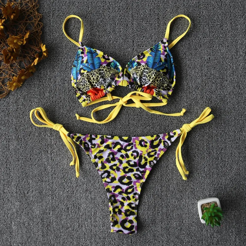 Gypsy Wave Rider Stylish Print Bikini Set