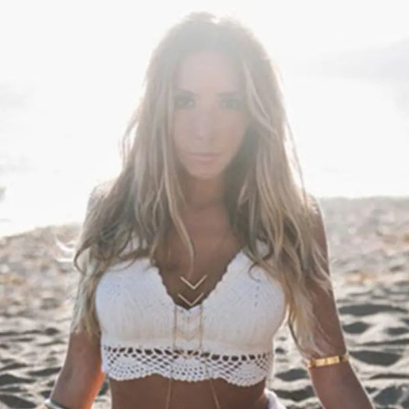 Coastal Caravan Crochet Crop-Top Bikini Set