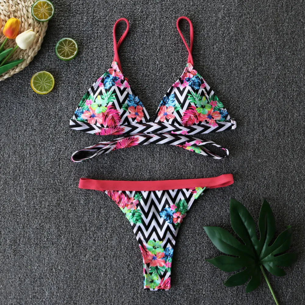 Gypsy Wave Rider Stylish Print Bikini Set