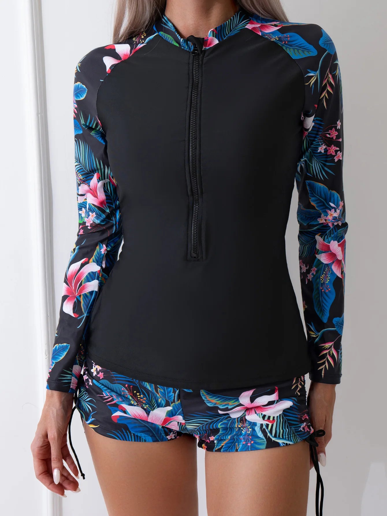 Surfside Saffron Long Sleeve Zipper up Two Piece