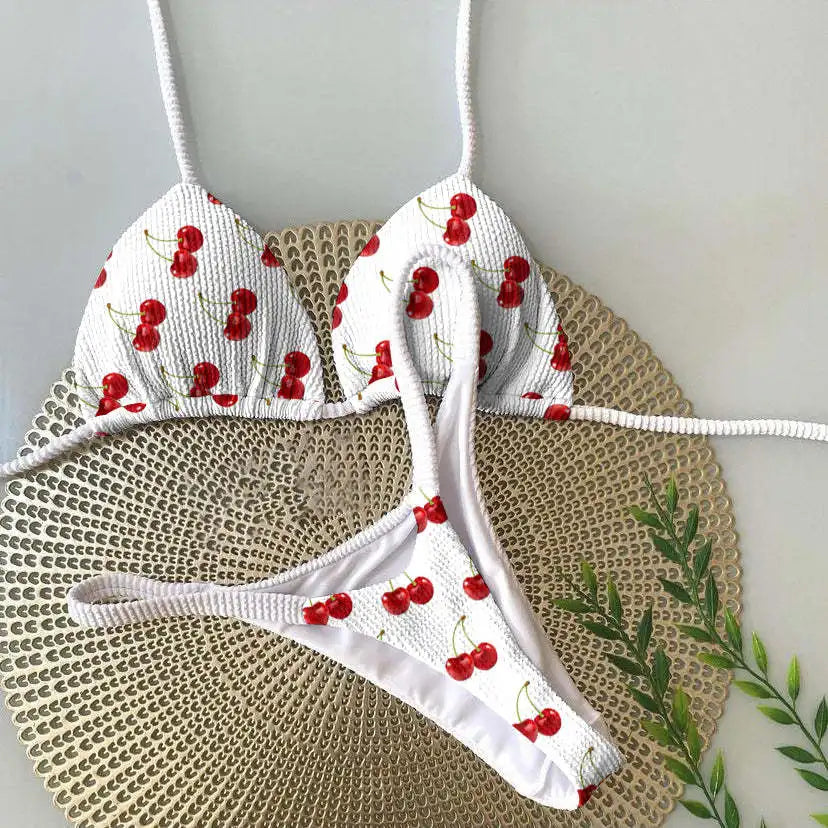 Tidal Tassel Cheery Micro String Bikini Set