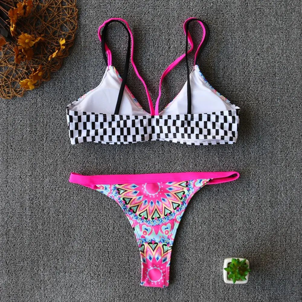 Gypsy Wave Rider Stylish Print Bikini Set
