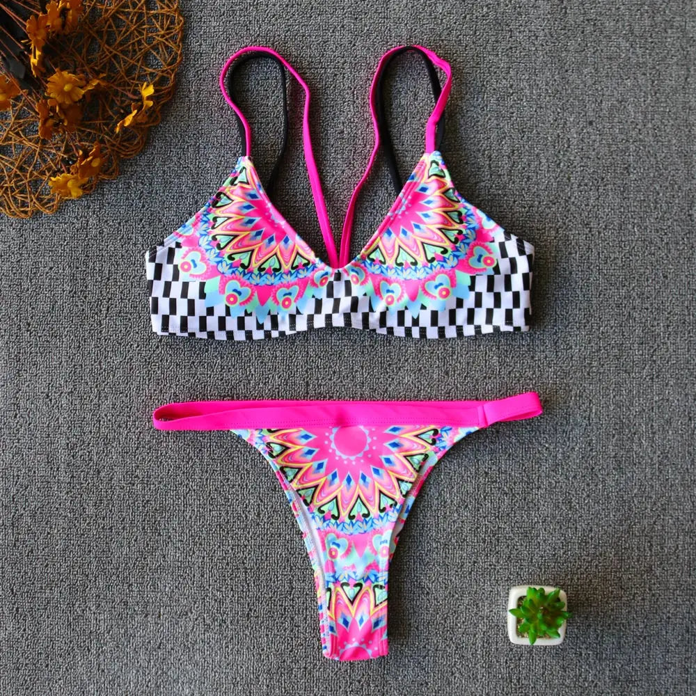 Gypsy Wave Rider Stylish Print Bikini Set