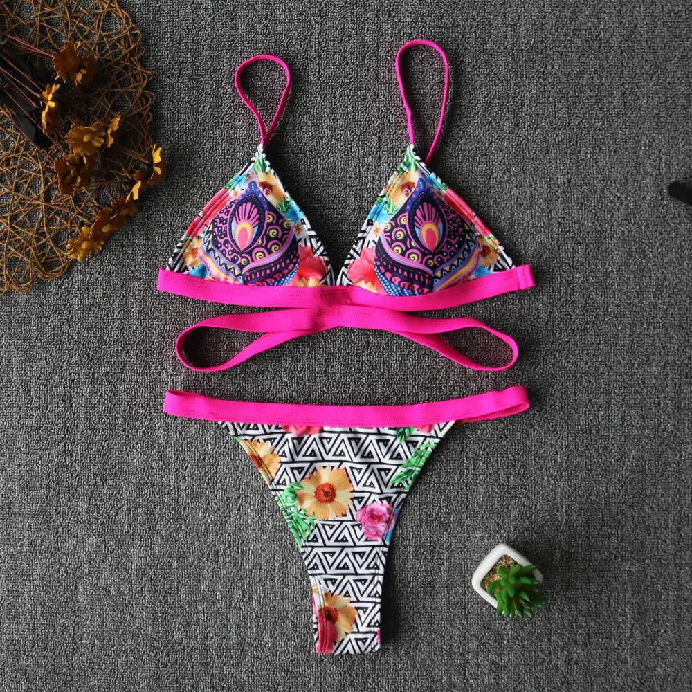 Gypsy Wave Rider Stylish Print Bikini Set