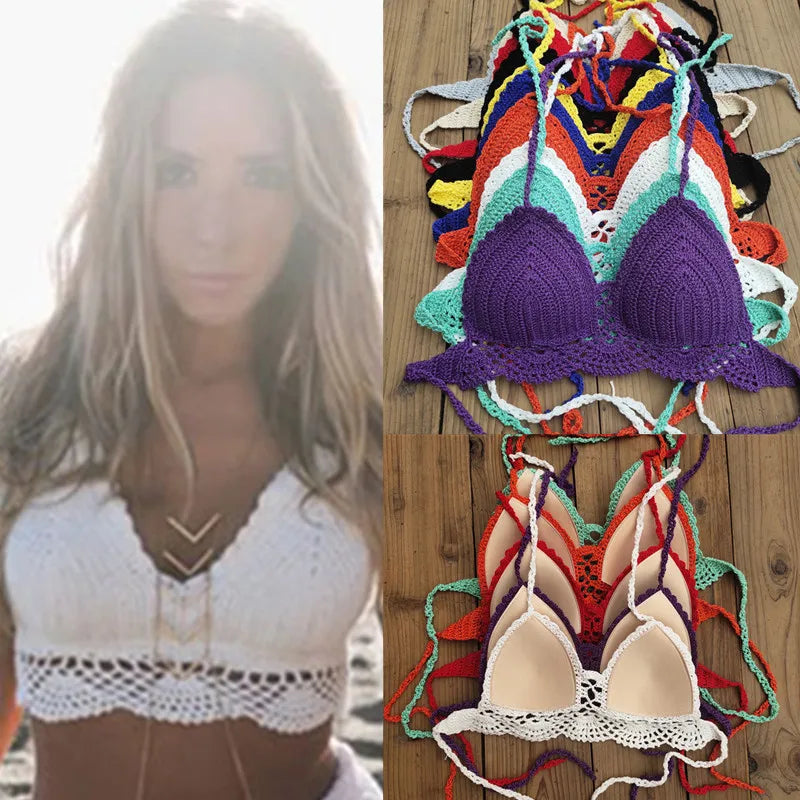 Coastal Caravan Crochet Crop-Top Bikini Set