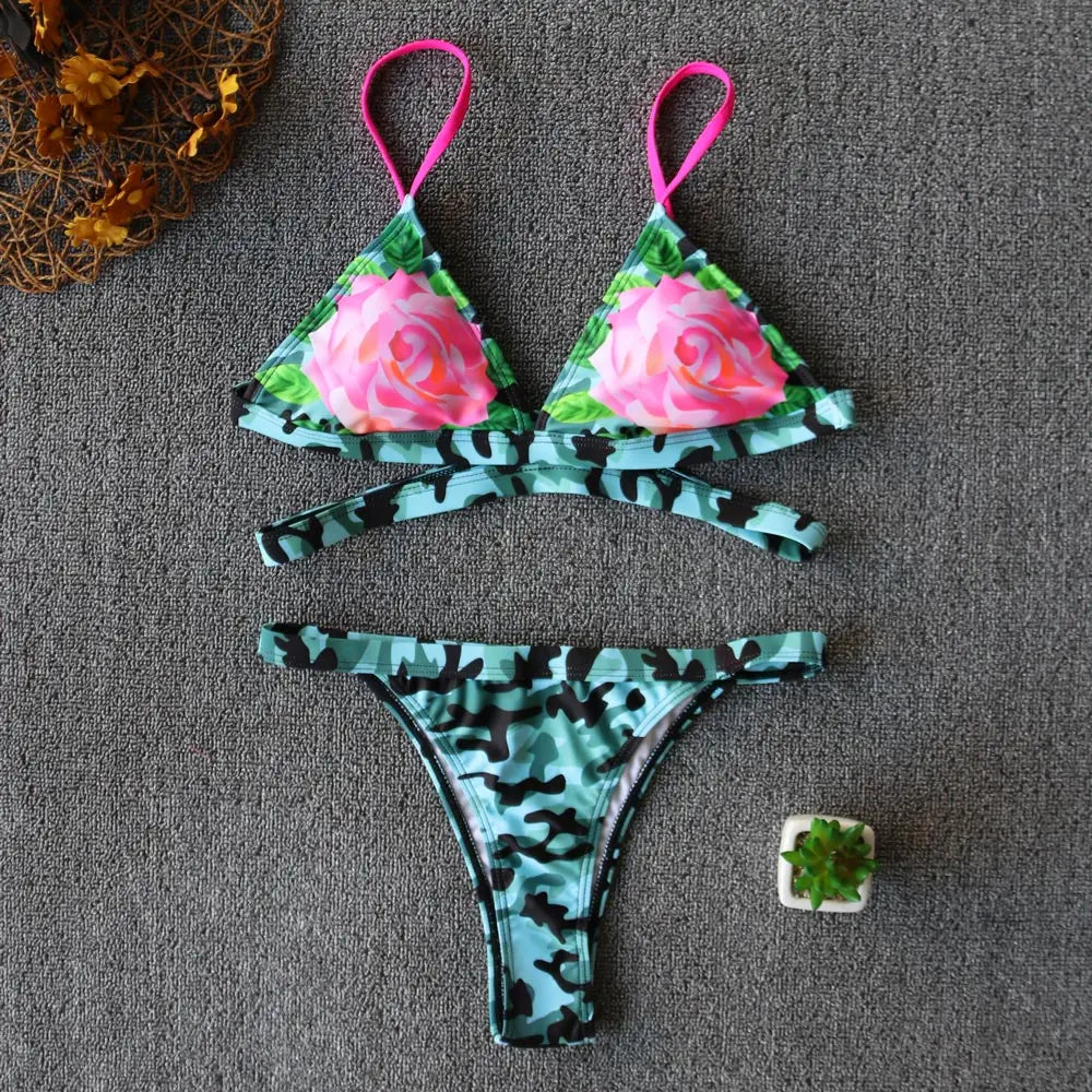 Gypsy Wave Rider Stylish Print Bikini Set
