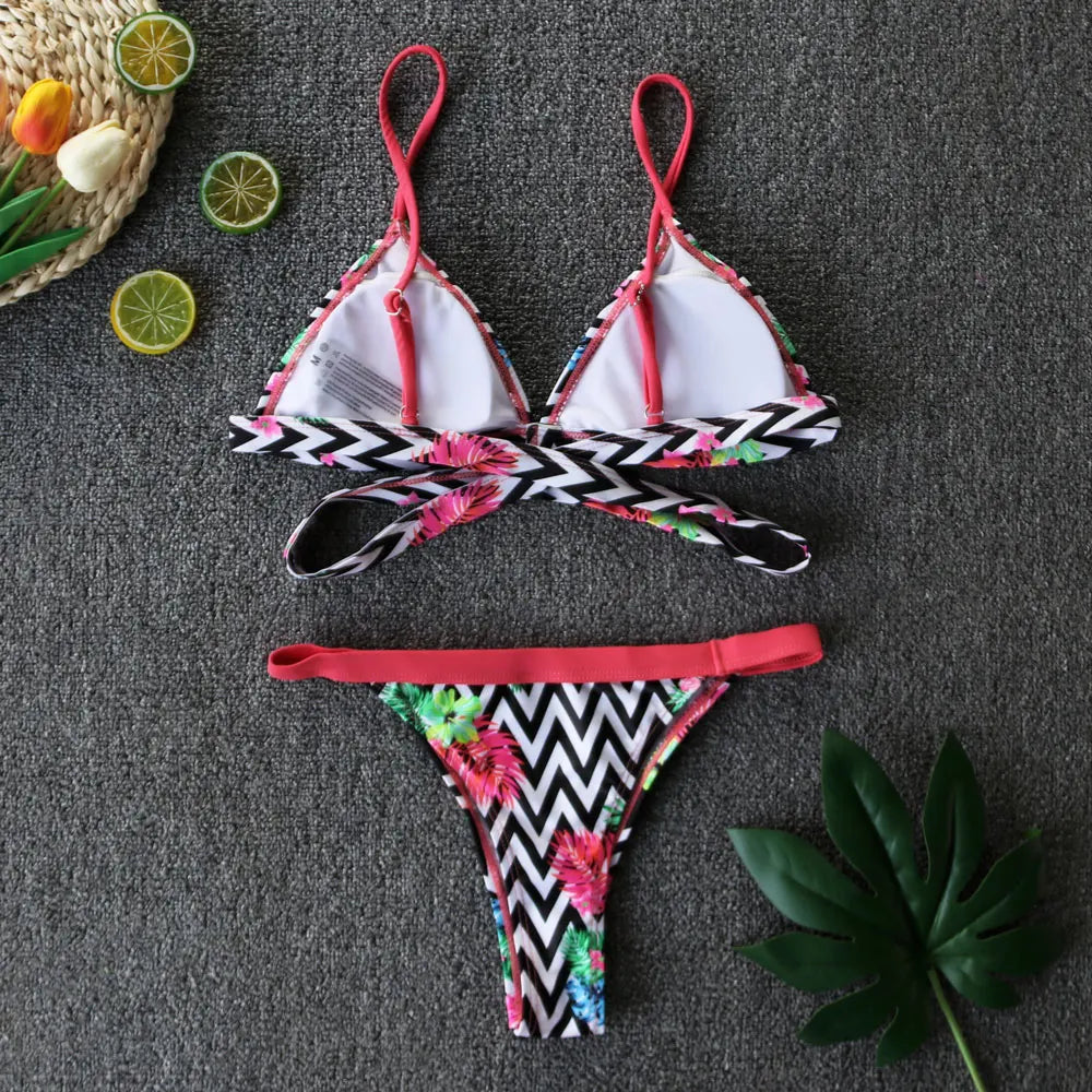 Gypsy Wave Rider Stylish Print Bikini Set