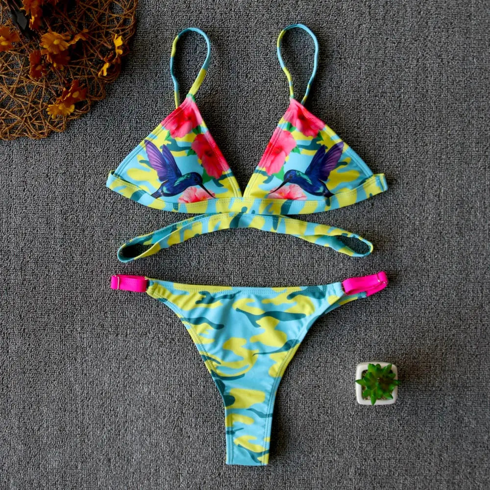 Gypsy Wave Rider Stylish Print Bikini Set