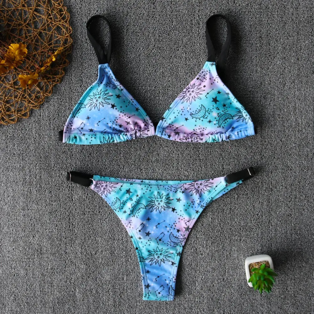 Gypsy Wave Rider Stylish Print Bikini Set