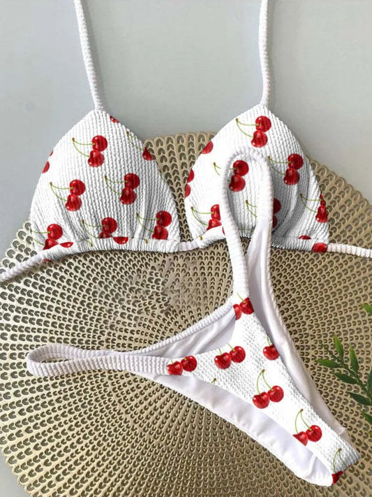 Tidal Tassel Cheery Micro String Bikini Set