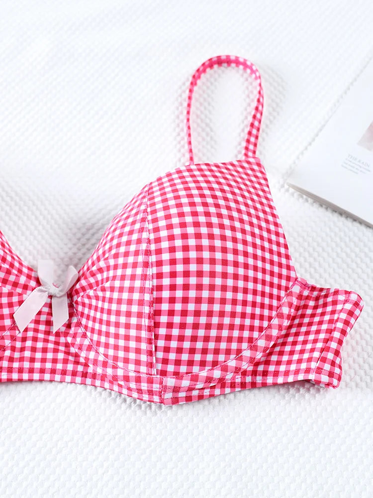 Palms & Petals Plaid Bikini Set
