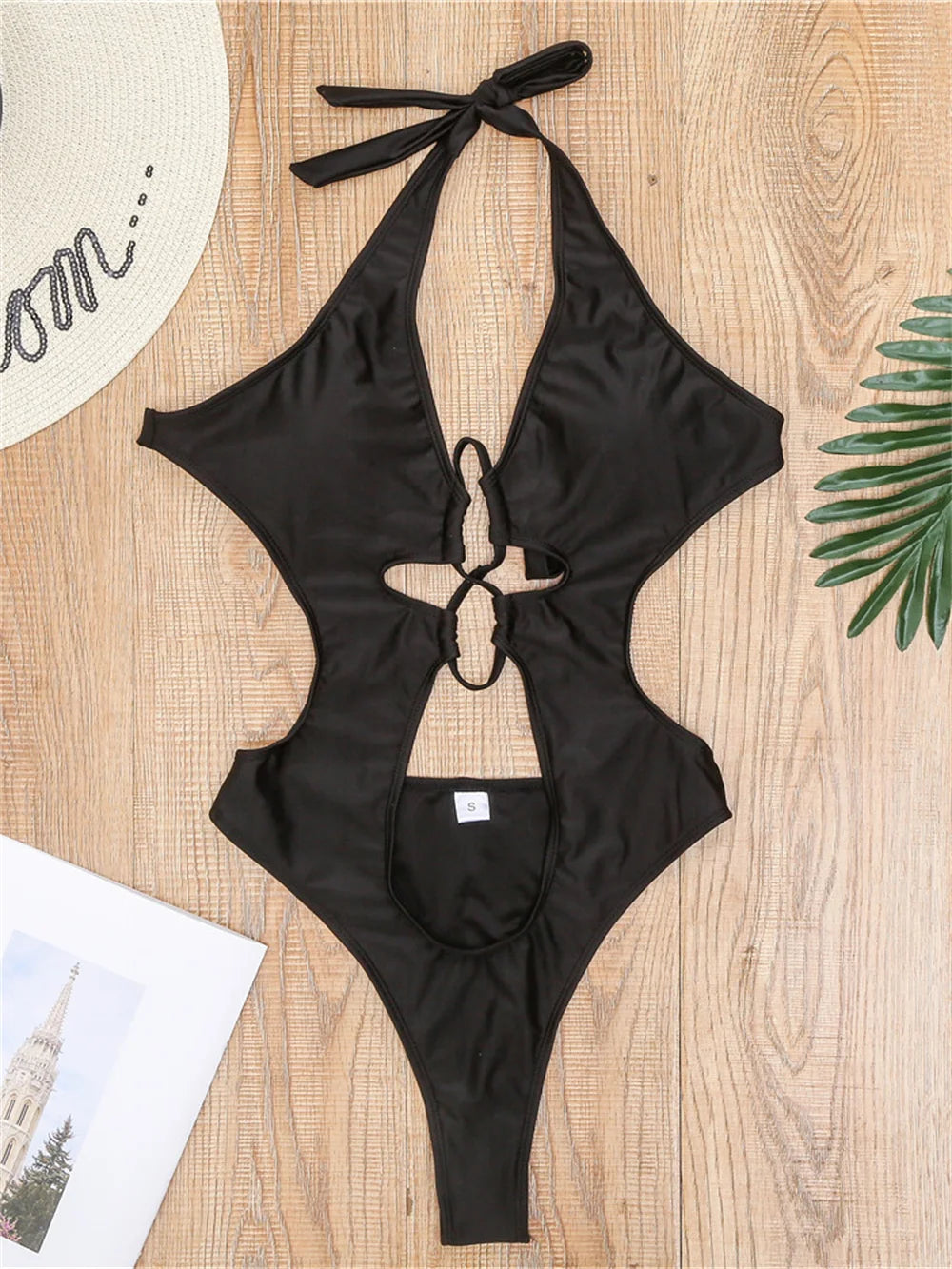 Boho Break Backless Bikini Hollow Out One-Piece