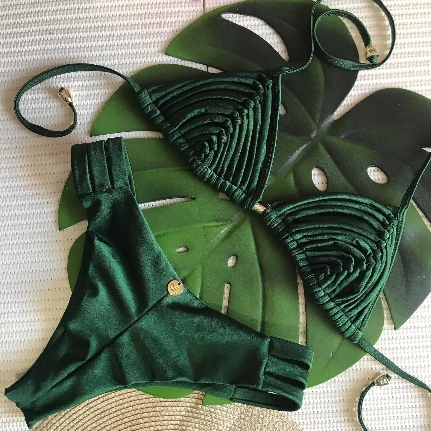 Boho Billow String Brazilian Bikini