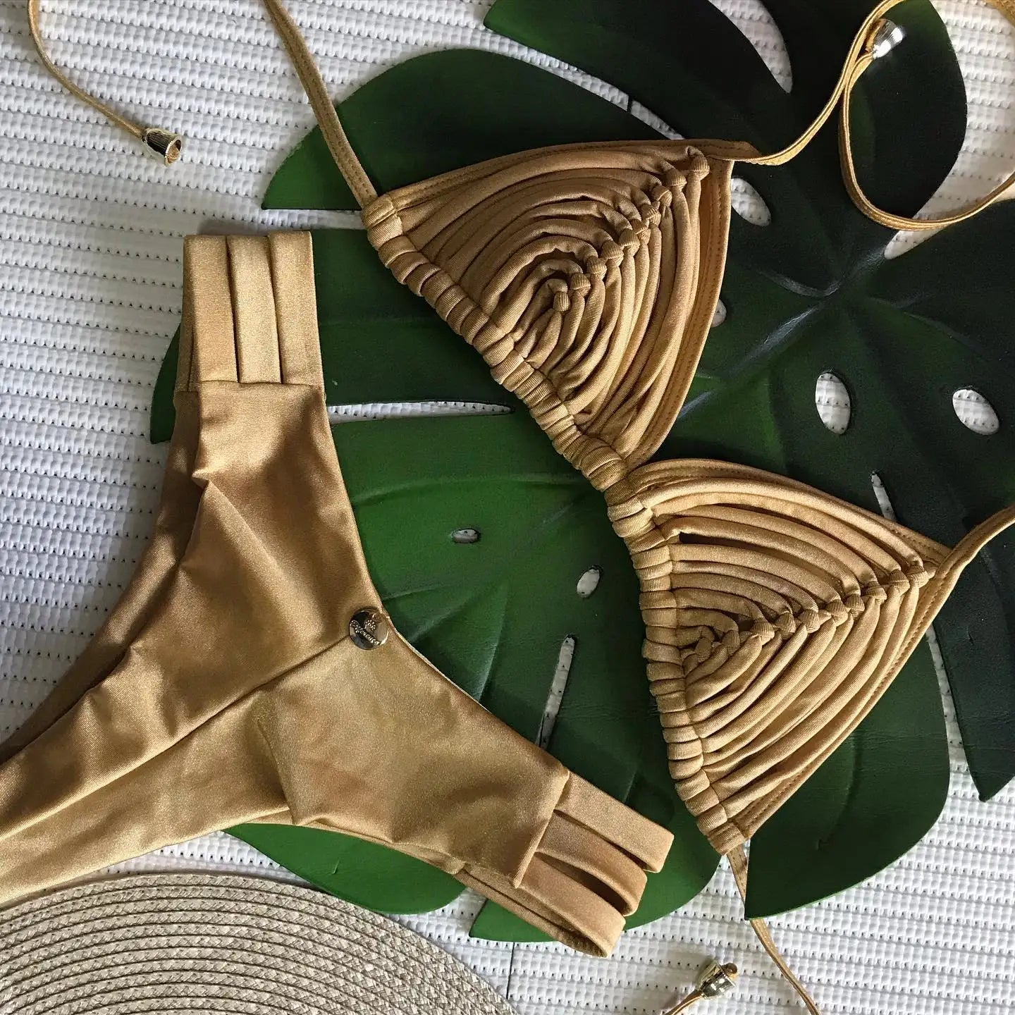 Boho Billow String Brazilian Bikini