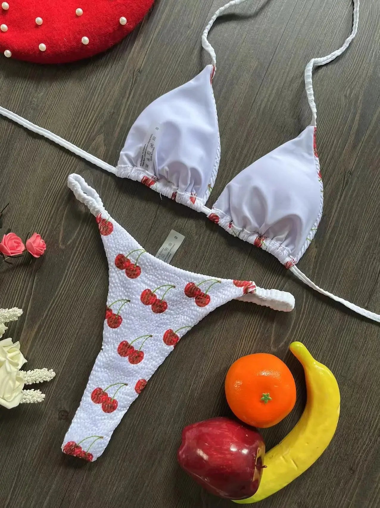Tidal Tassel Cheery Micro String Bikini Set
