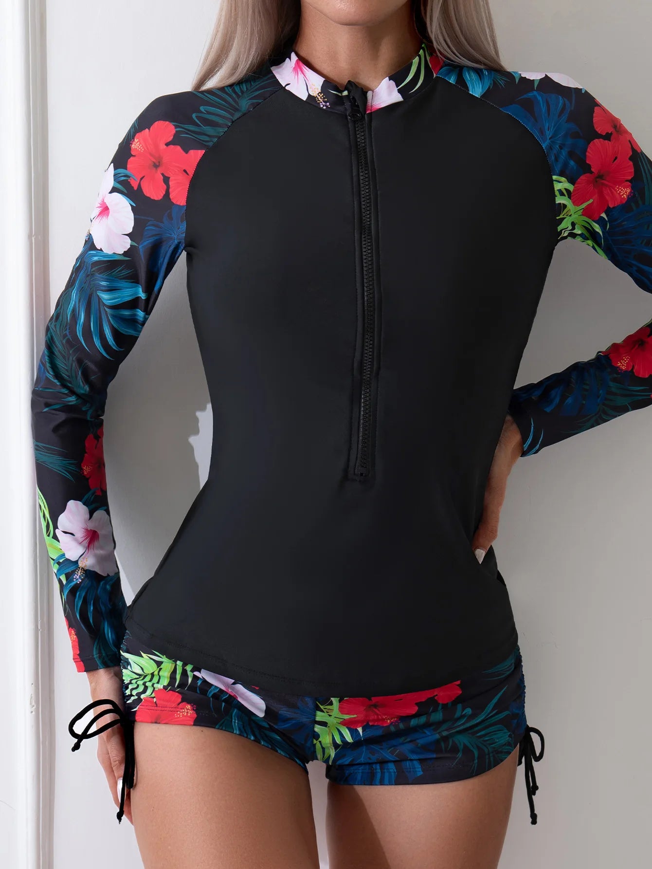Surfside Saffron Long Sleeve Zipper up Two Piece