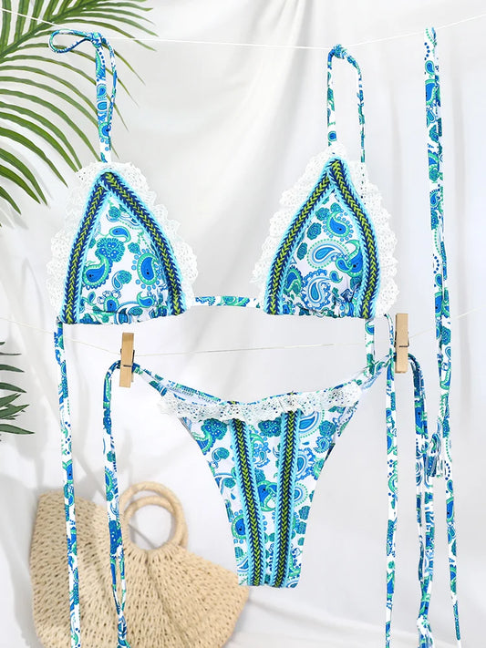 Tropic Tapestry Lace Bandana Bikini Set
