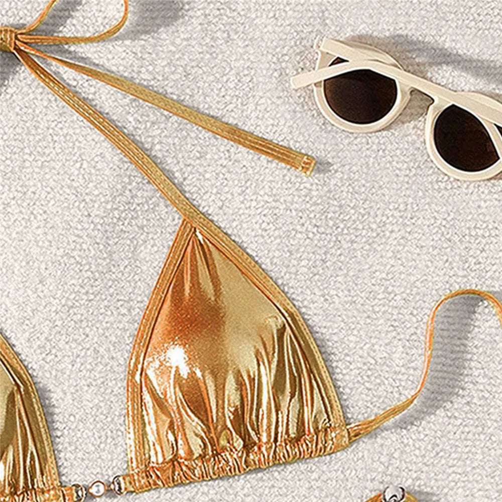 Seashell Siren Shiny String Micro Bikini