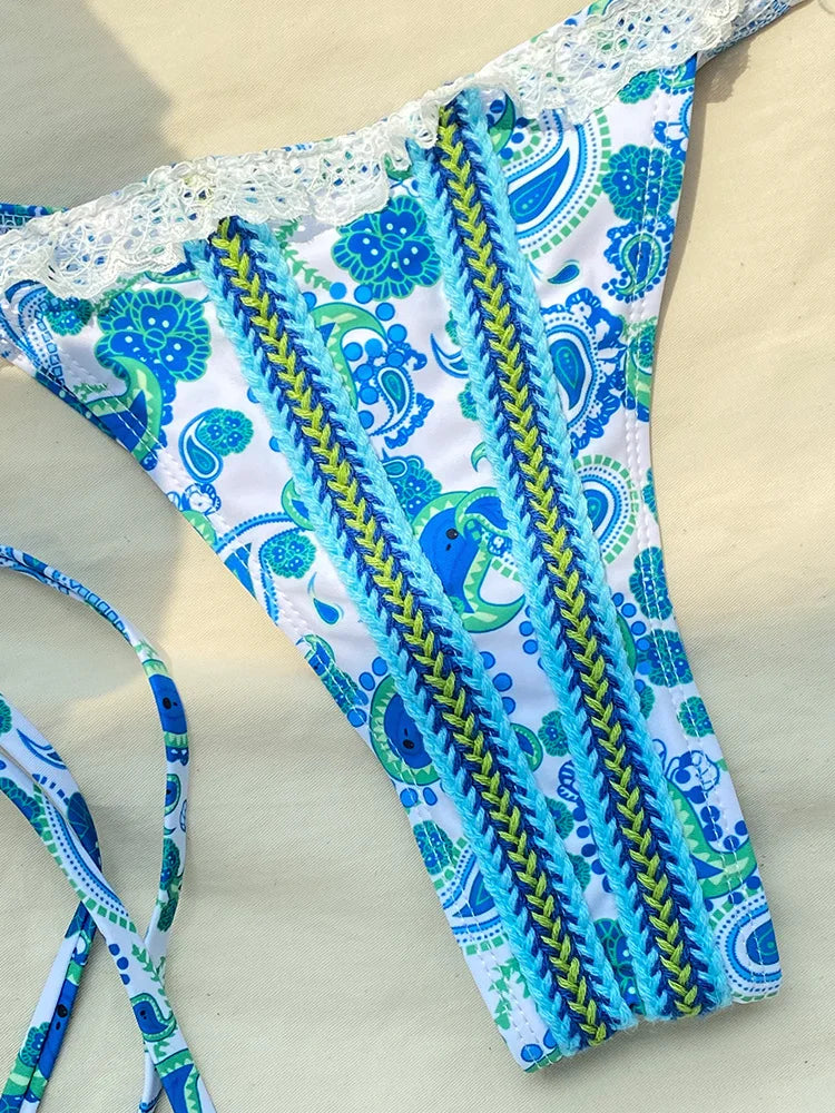 Tropic Tapestry Lace Bandana Bikini Set