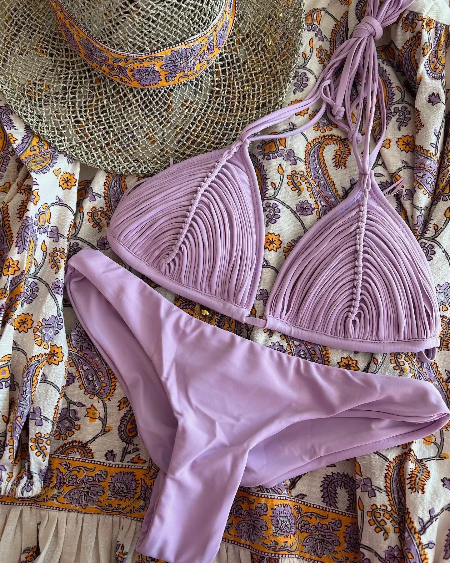Boho Billow String Brazilian Bikini