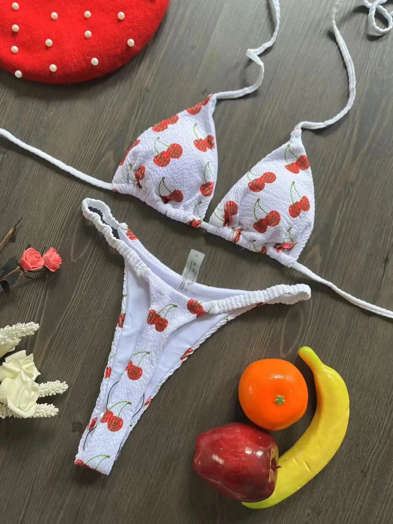 Tidal Tassel Cheery Micro String Bikini Set